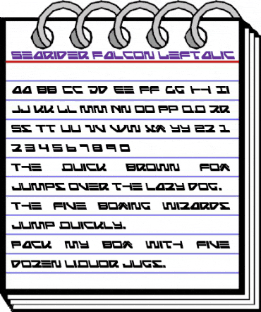 Searider Falcon Leftalic Regular animated font preview Searider Falcon Leftalic Regular animated font preview