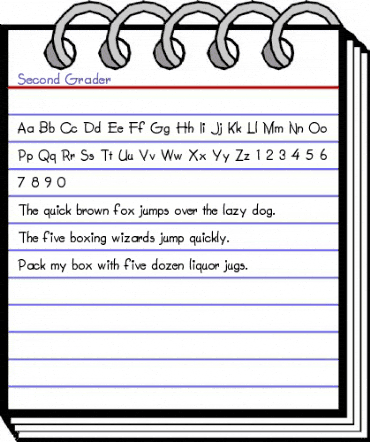 Second Grader Regular animated font preview