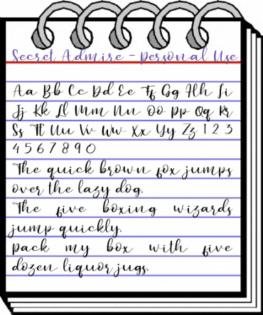 Secret Admire - Personal Use Regular animated font preview