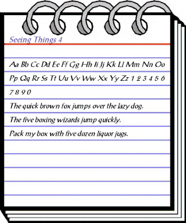 Seeing Things 4 Italic animated font preview