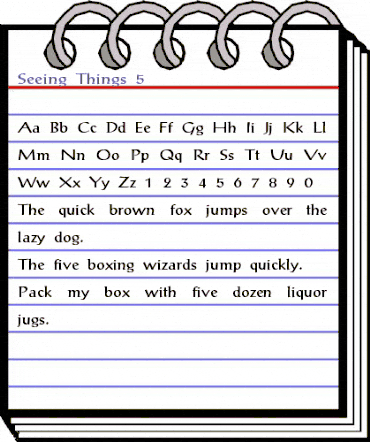 Seeing Things 5 Regular animated font preview
