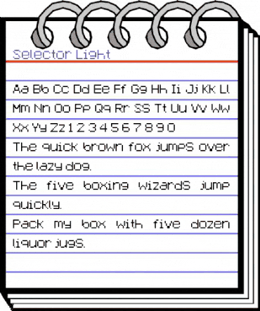 Selector Light animated font preview