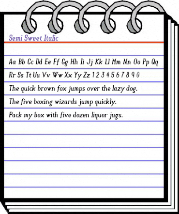 Semi-Sweet Italic animated font preview