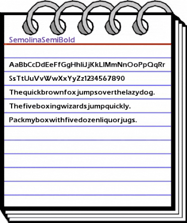 Semolina-SemiBold Regular animated font preview