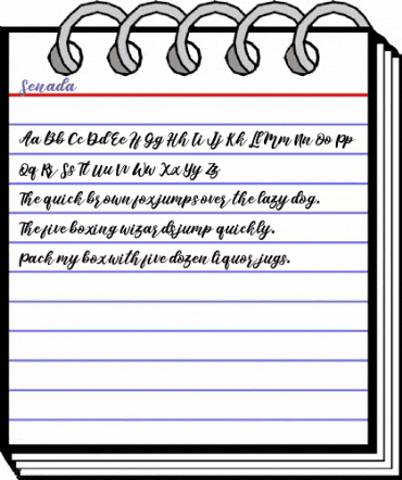 Senada Regular animated font preview