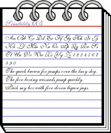 Sensibility OB Regular animated font preview