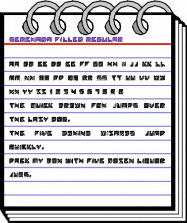 Serenada Filled Regular animated font preview