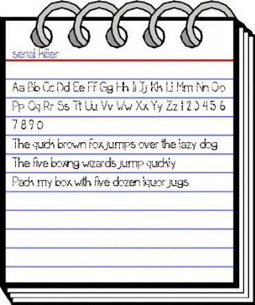 serial killer Regular animated font preview