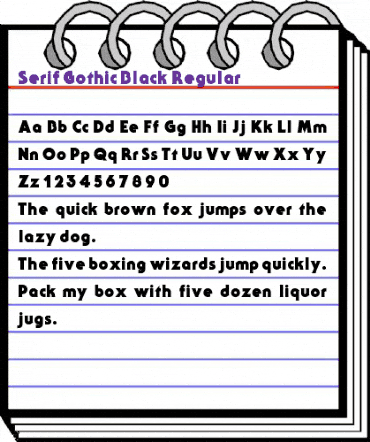 Serif Gothic Black Regular animated font preview