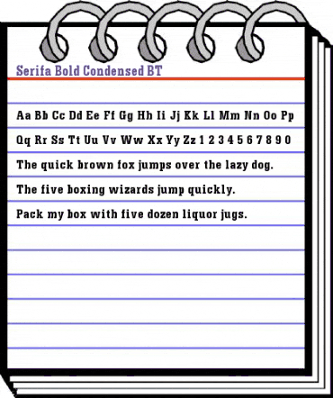 Serifa BdCn BT Bold animated font preview