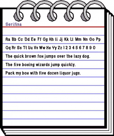 Serifina Regular animated font preview