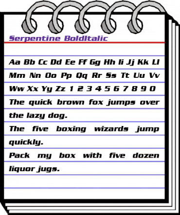 Serpentine BoldItalic animated font preview Serpentine BoldItalic animated font preview