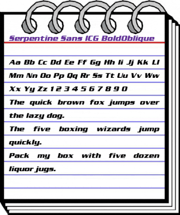Serpentine Sans ICG BoldOblique animated font preview Serpentine Sans ICG BoldOblique animated font preview