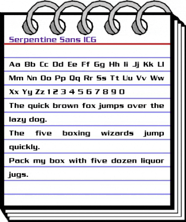 Serpentine Sans ICG Regular animated font preview Serpentine Sans ICG Regular animated font preview