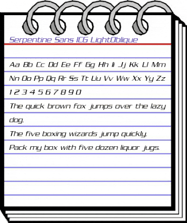 Serpentine Sans ICG LightOblique animated font preview Serpentine Sans ICG LightOblique animated font preview