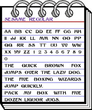 Sesame Regular animated font preview