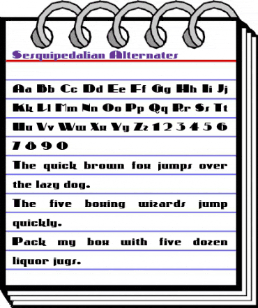 Sesquipedalian Alternates Regular animated font preview
