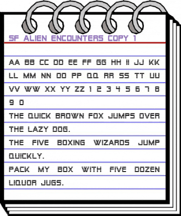 SF Alien Encounters Regular animated font preview