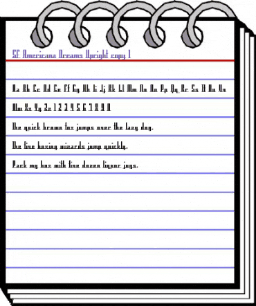 SF Americana Dreams Upright Regular animated font preview