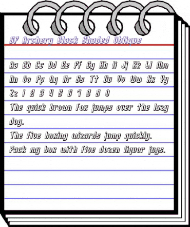 SF Archery Black Shaded Oblique animated font preview SF Archery Black Shaded Oblique animated font preview