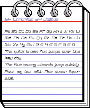 SF Chromium 24 Oblique animated font preview SF Chromium 24 Oblique animated font preview