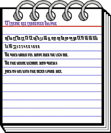 SF Cosmic Age Condensed Oblique animated font preview