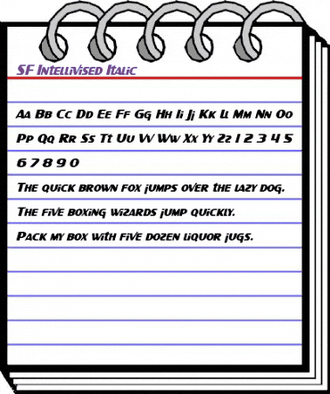 SF Intellivised Italic animated font preview