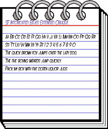 SF Intoxicated Blues Extended Oblique animated font preview