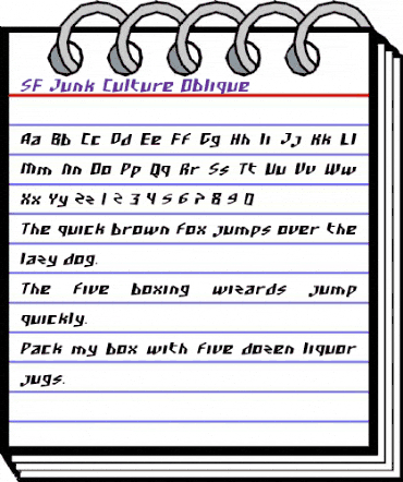 SF Junk Culture Oblique animated font preview SF Junk Culture Oblique animated font preview