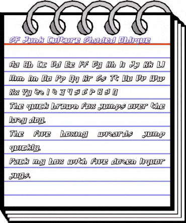 SF Junk Culture Shaded Oblique animated font preview SF Junk Culture Shaded Oblique animated font preview
