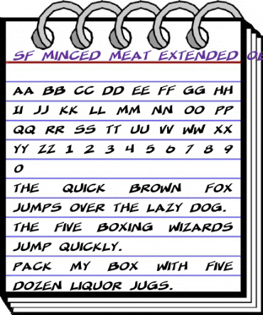 SF Minced Meat Extended Oblique animated font preview