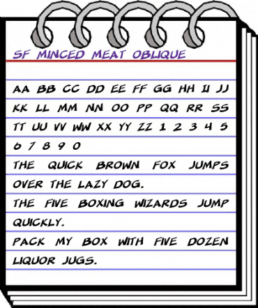 SF Minced Meat Oblique animated font preview