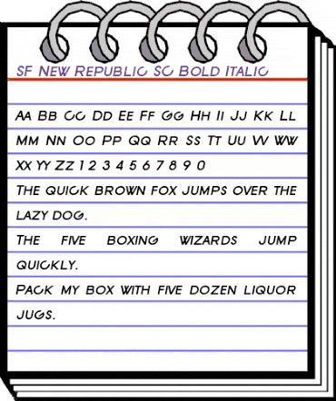 SF New Republic SC Bold Italic animated font preview