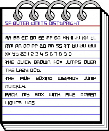 SF Outer Limits DistUpright Regular animated font preview