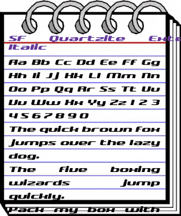 SF Quartzite Extended Italic animated font preview