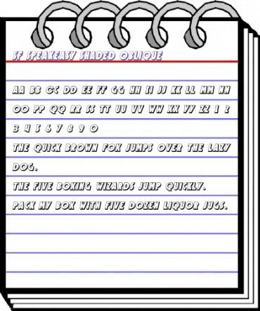 SF Speakeasy Shaded Oblique animated font preview