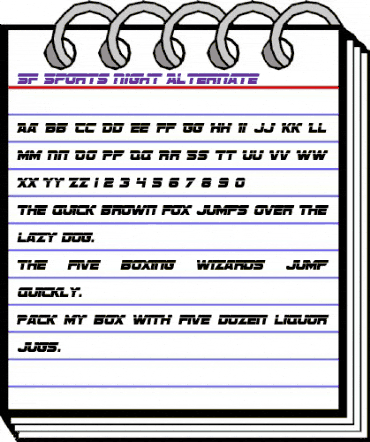 SF Sports Night Alternate Regular animated font preview