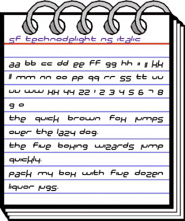 SF Technodelight NS Italic animated font preview SF Technodelight NS Italic animated font preview