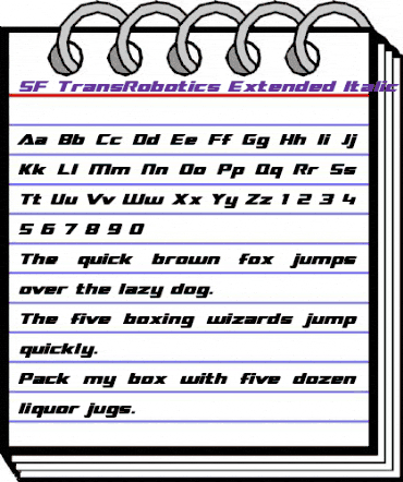 SF TransRobotics Extended Italic animated font preview SF TransRobotics Extended Italic animated font preview