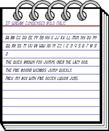 SF Wasabi Condensed Bold Italic animated font preview SF Wasabi Condensed Bold Italic animated font preview