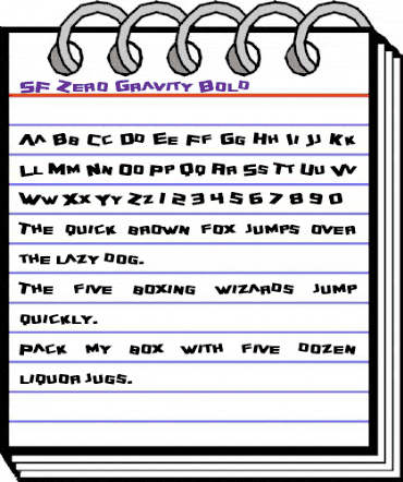 SF Zero Gravity Bold animated font preview