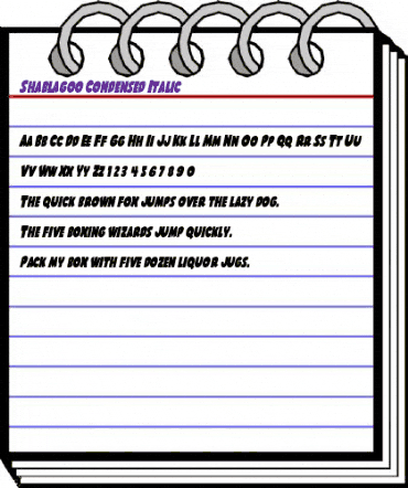 Shablagoo Condensed Italic Condensed Italic animated font preview Shablagoo Condensed Italic Condensed Italic animated font preview