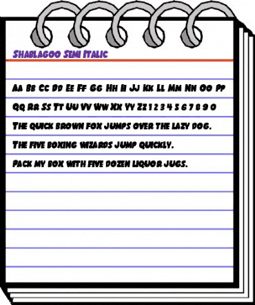 Shablagoo Semi-Italic Semi-Italic animated font preview Shablagoo Semi-Italic Semi-Italic animated font preview