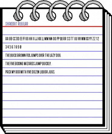 Shakeout Regular animated font preview Shakeout Regular animated font preview