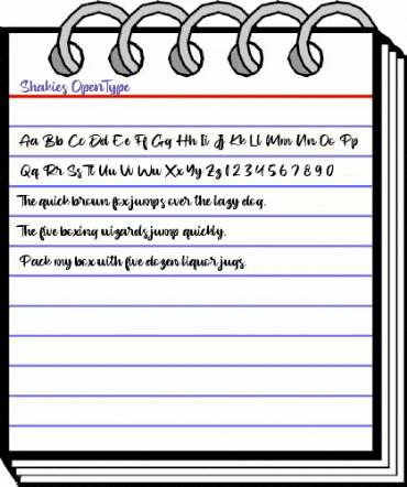 Shakies Regular animated font preview