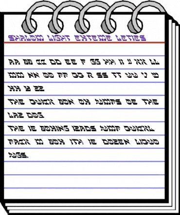 Shalom-Light Extreme Lefties Regular animated font preview