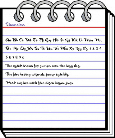 Shameless Regular animated font preview Shameless Regular animated font preview