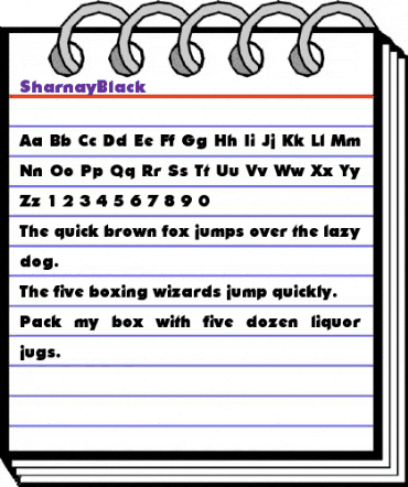 SharnayBlack Regular animated font preview