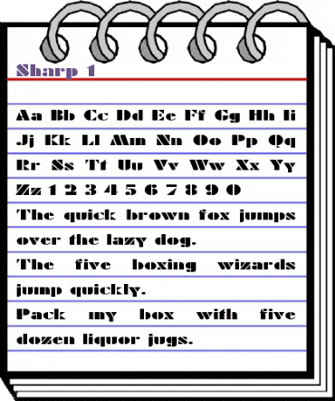Sharp 1 Regular animated font preview
