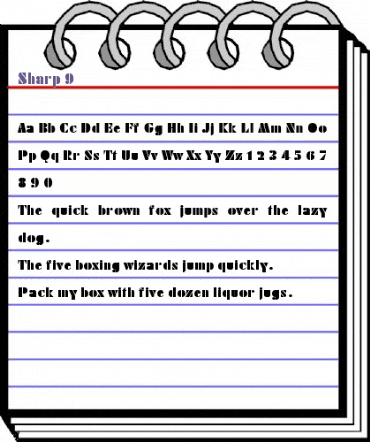 Sharp 9 Regular animated font preview